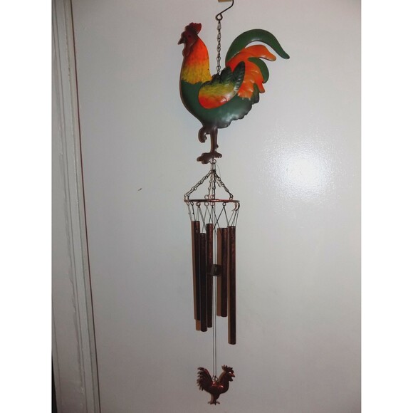 NEW Metal Rooster Chicken Wind Chime Country Decor - Picture 7 of 7